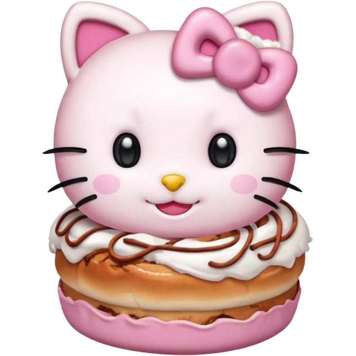 my emoji is hellokitty with cinnamon roll emoji