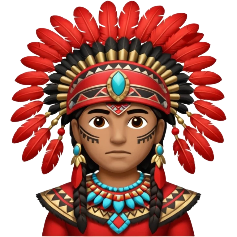 San Diego State University mascot Aztec warrior, red and black colors emoji