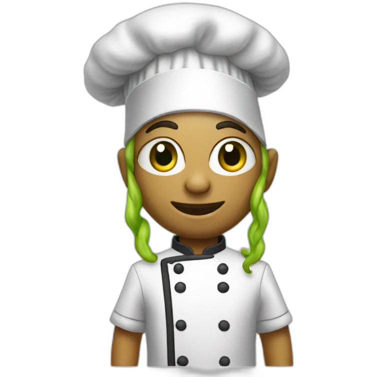 Alien vestido de chef emoji