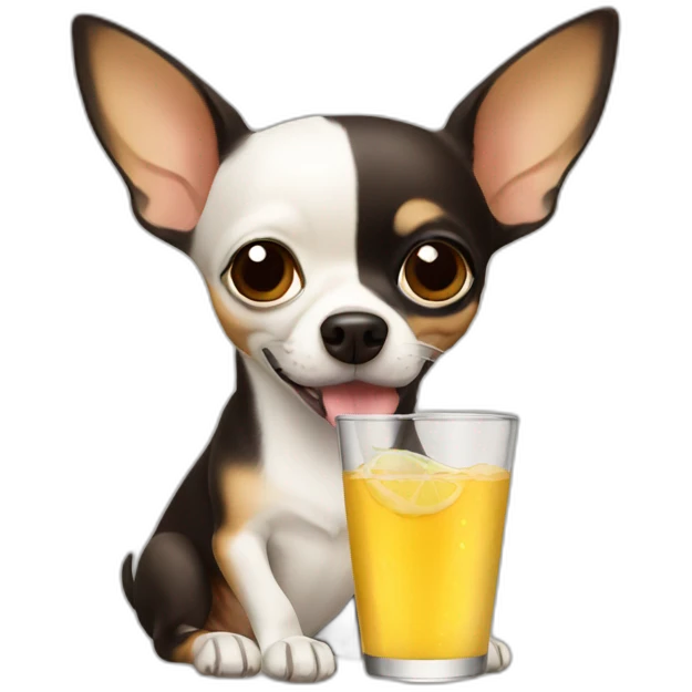 chihuahua drinking emoji