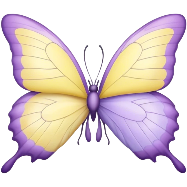 lavender and pastel yellow butterflies kissing emoji