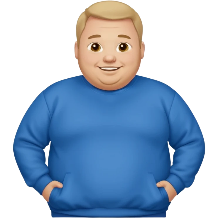 fat man wearing blue sweatshirt emoji