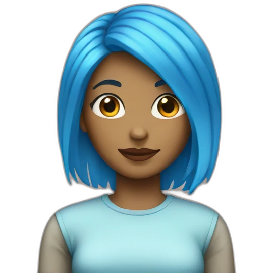 girl blue hair emoji