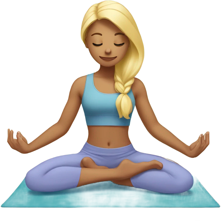 Blond girl doing yoga emoji