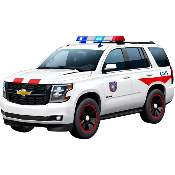 Emergency Response SUV - Chevrolet Tahoe (Model Year: 2021) (Iconic colour: White with red/blue sirens) emoji