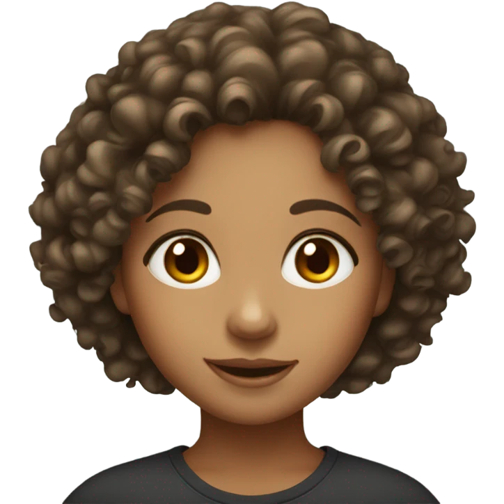Brown eyed curly hair girl emoji