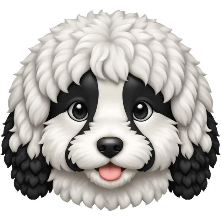 black and white cockapoo emoji