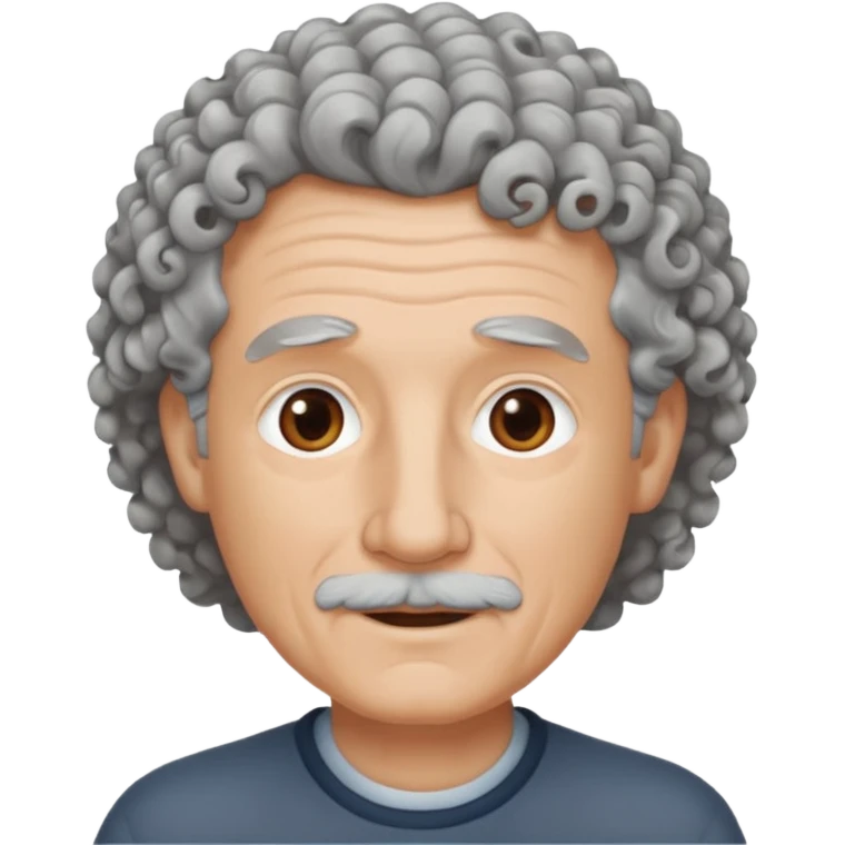 Old white man, curly hair, no beard, no mustache emoji