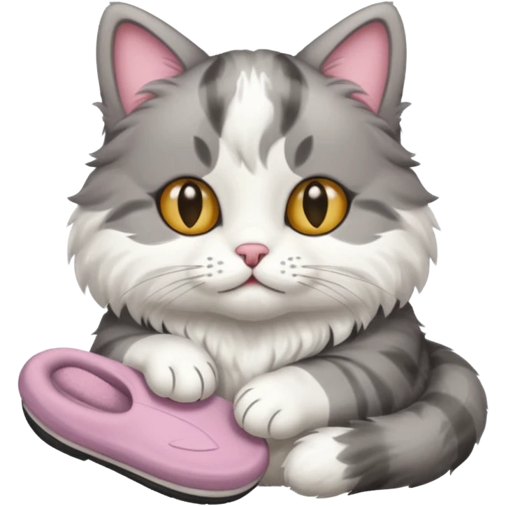 Cat with slipper in hand emoji