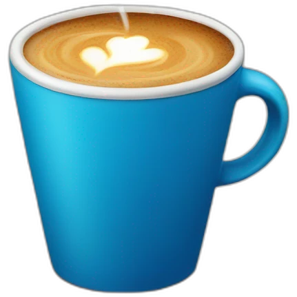 hot coffee in a blue cup emoji