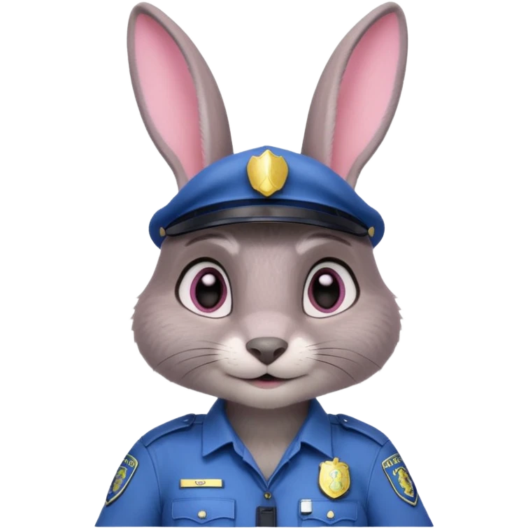 Judy Hopps (gray rabbit with police suit, without a cap) from the Zootopia Disney movie emoji