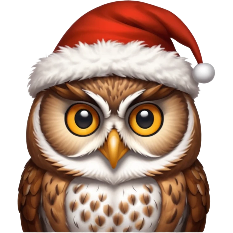 
Owl , Christmas hat  emoji