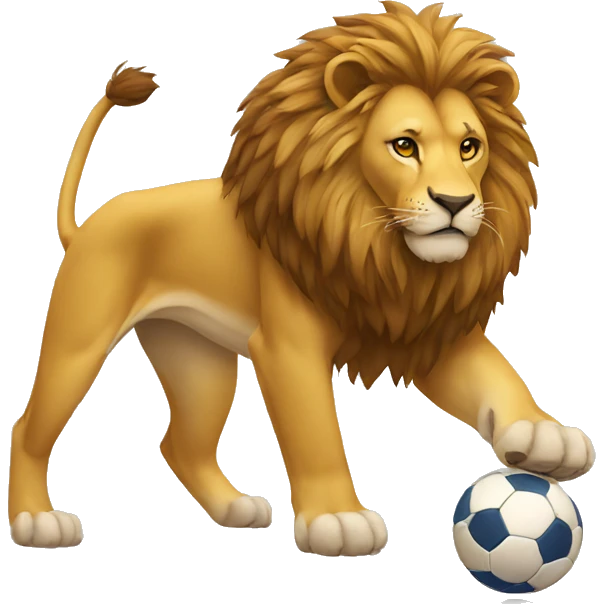 The lion plays a ball  emoji