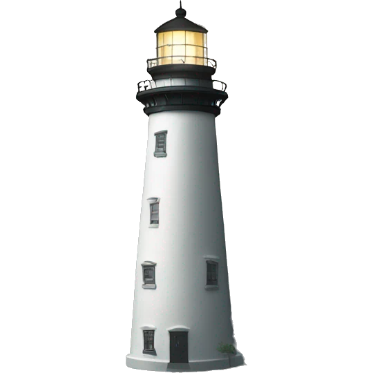 White lighthouse in a tornado emoji
