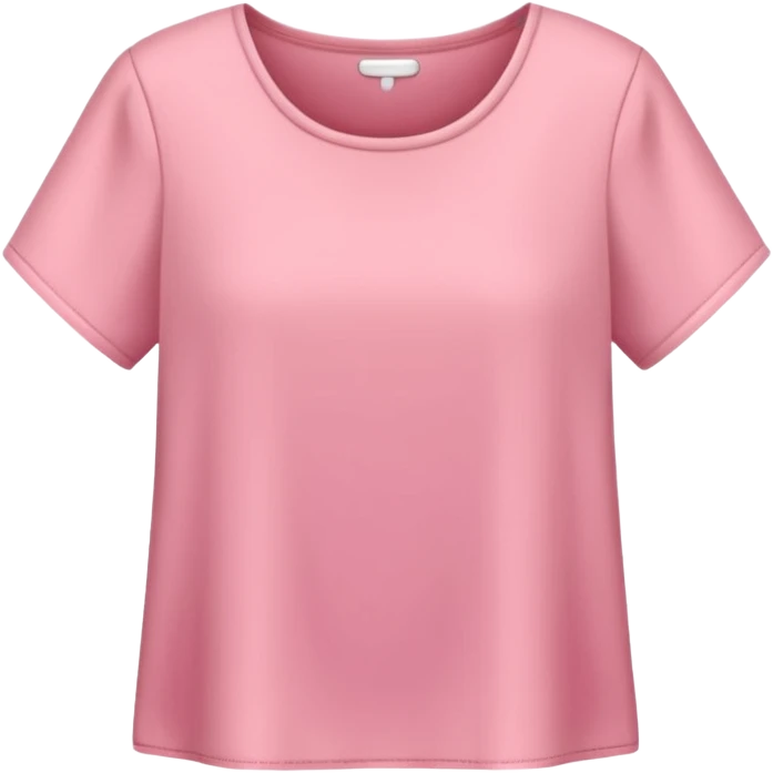 Rose-pink  top with short sleeves, soft fabric, gentle lighting, isolated on plain background. Complete plain, no textures. emoji
