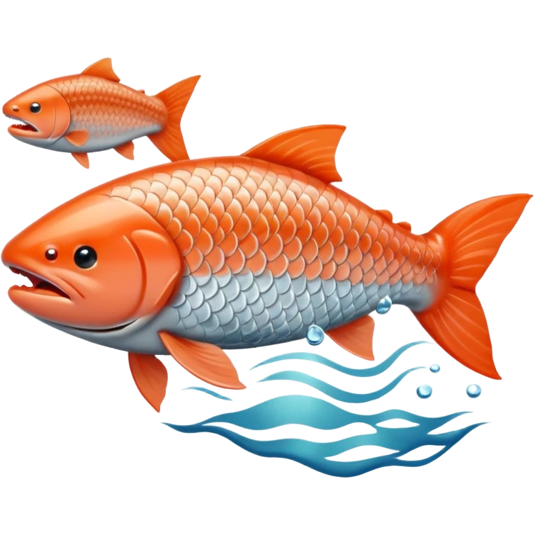salmon struggling to swim emoji