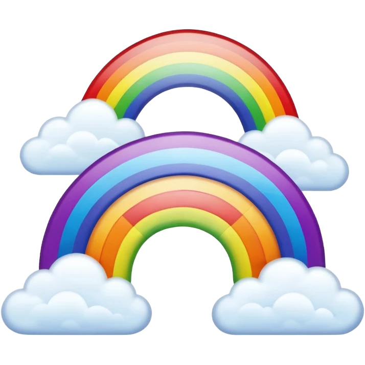 A glowing rainbow arching across drifting clouds. emoji