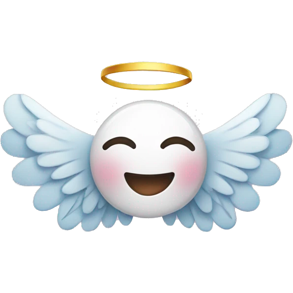 Cute smiley face with angel wings  emoji