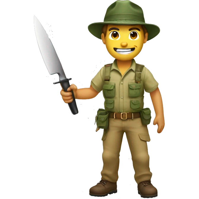 crocodile hunter with a knife emoji