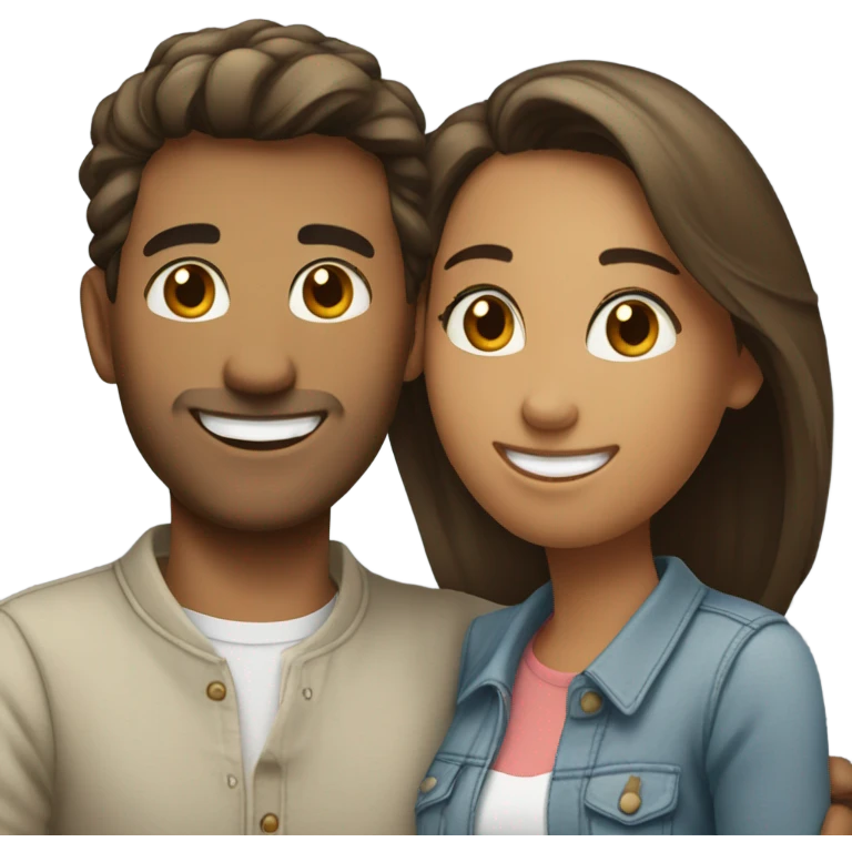 happy couple in casual attire emoji