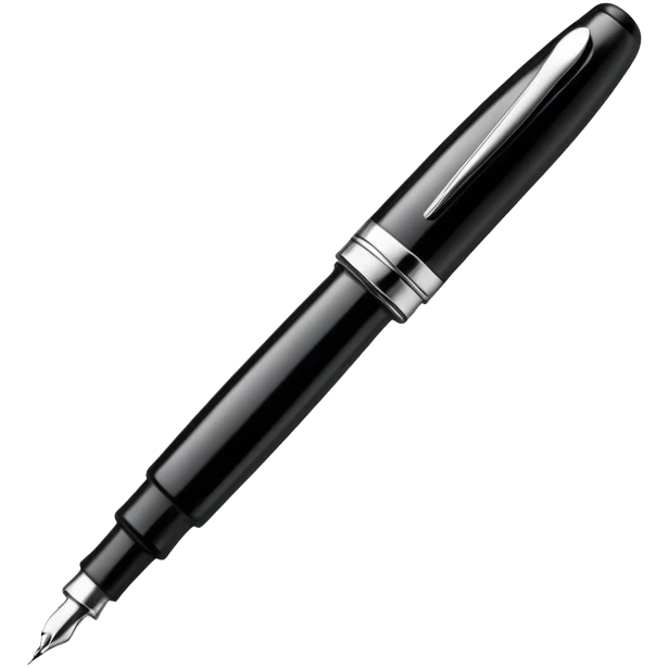 fountain pen drawing a smooth curved line, representing logo design emoji
