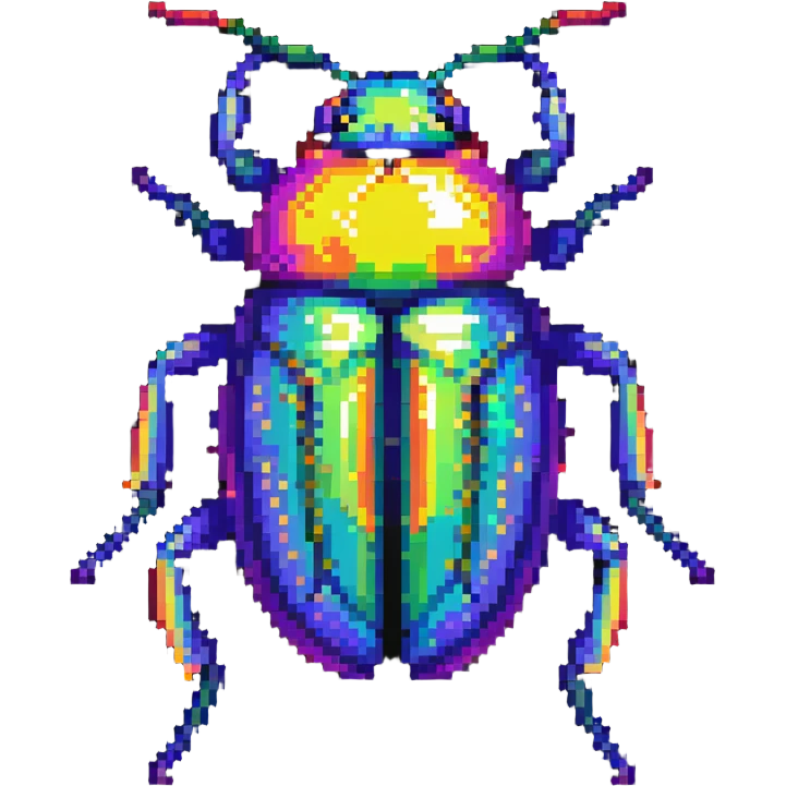 Iridescent beetle with shimmering shell and rainbow colors emoji