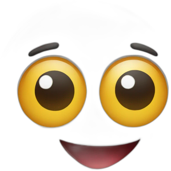 3d sphere with a cartoon playful skin texture with big childish eyes emoji