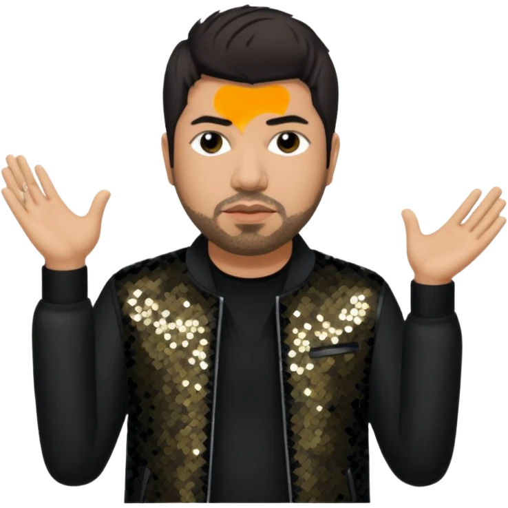 Chino Moreno from Deftones with dark brown hair, light skin, black sequin outfit emoji