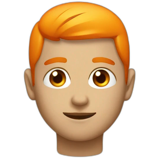 Emoji con ojos de corazon naranja emoji