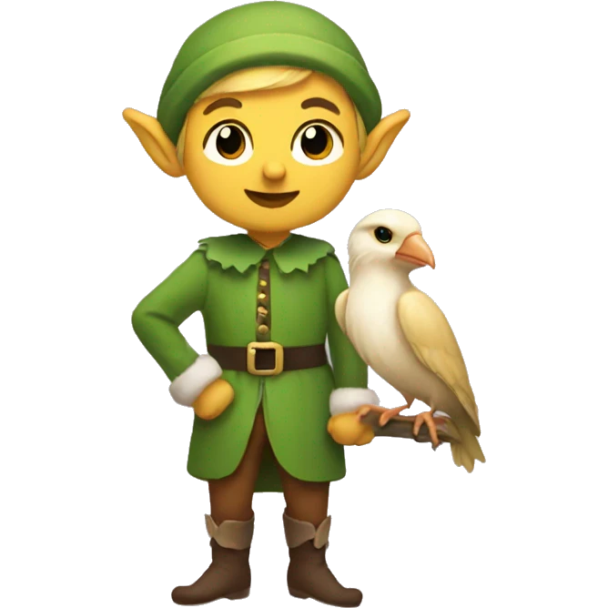 Elf with bird  emoji