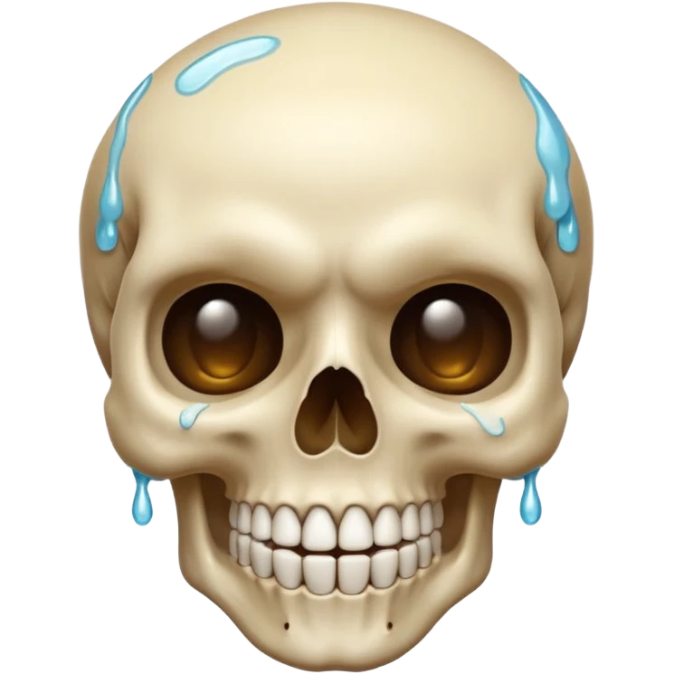 Skull smiling sweat drip emoji
