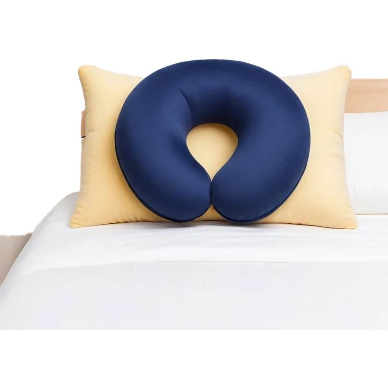 Travel neck pillow in a single dark navy blue color emoji