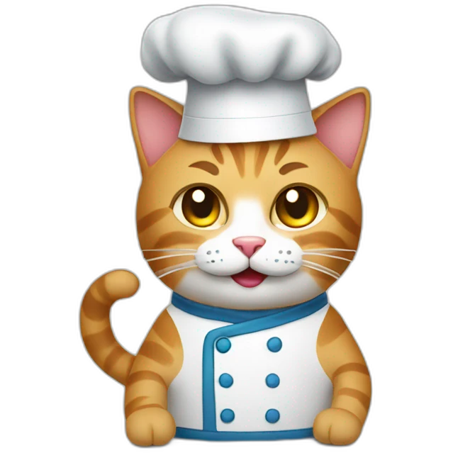 Cat chef with pan emoji