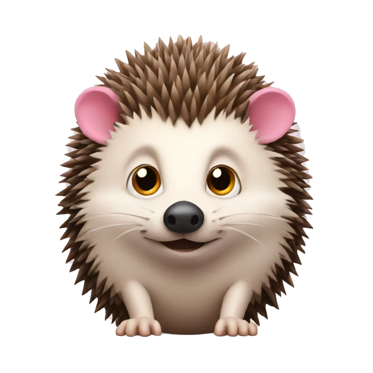 hedgehog with one brown ear and one pink ear emoji