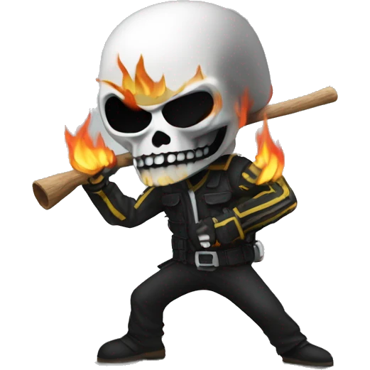 Caveira pegando fogo emoji