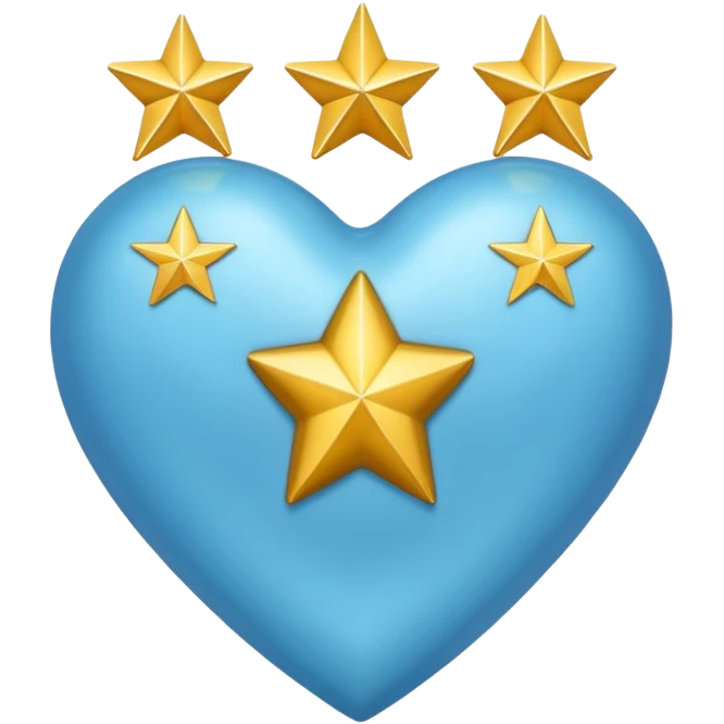 lightblue heart whit 3 stars pointing emoji