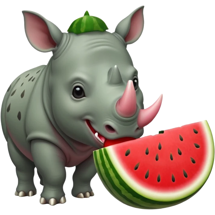 rhino eating watermelon emoji