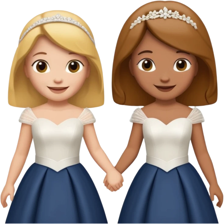 Georgie and Mandy inspired by the reference photo, in wedding outfits, wedding scene emoji