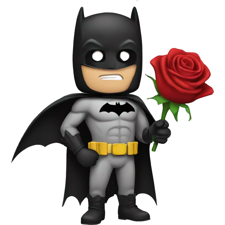Batman holding a rose emoji