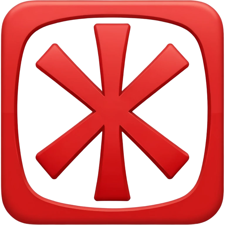 general red x symbol, make it a bit slim emoji