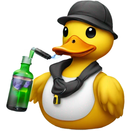Duck with a vape emoji