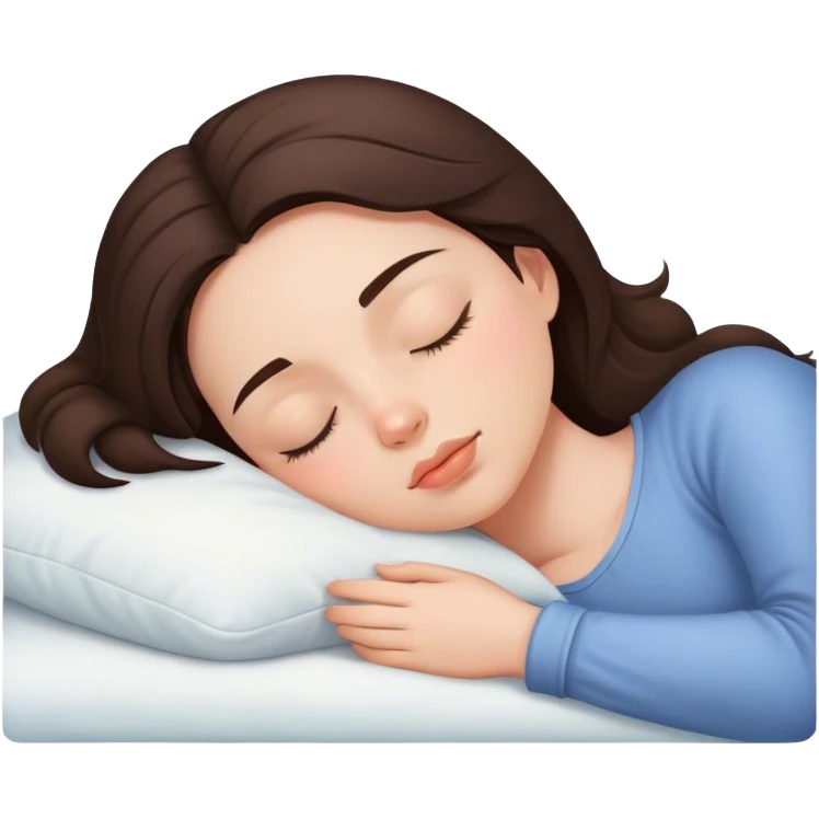 Brunette girl sleepin emoji