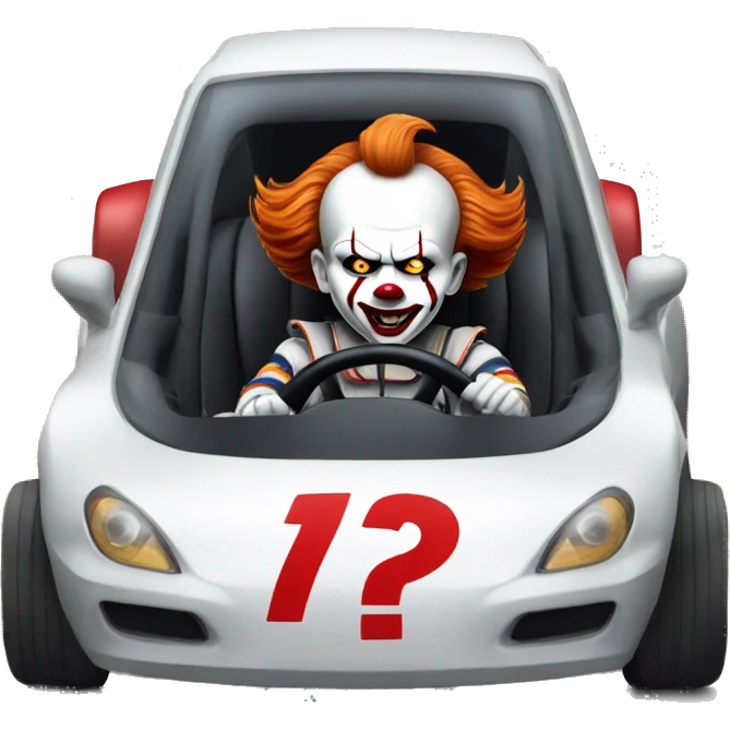 pennywise driving a race car emoji