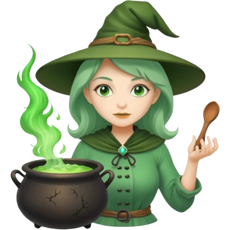 green witch cooking potion emoji