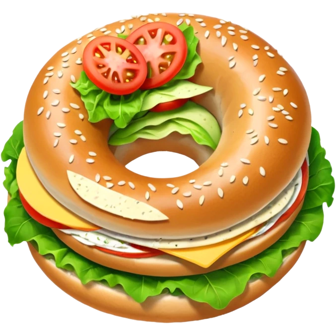 Bagel Sandwich in 5–20° gentle bird’s-eye angle emoji