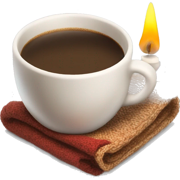 Create a emoji of cup of coffee with candle and scarf emoji
