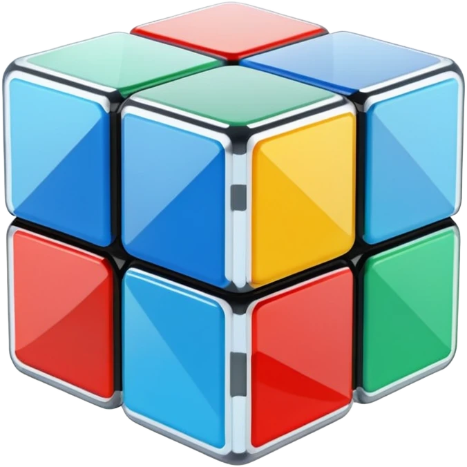 Transparent glass Rubix cube emoji