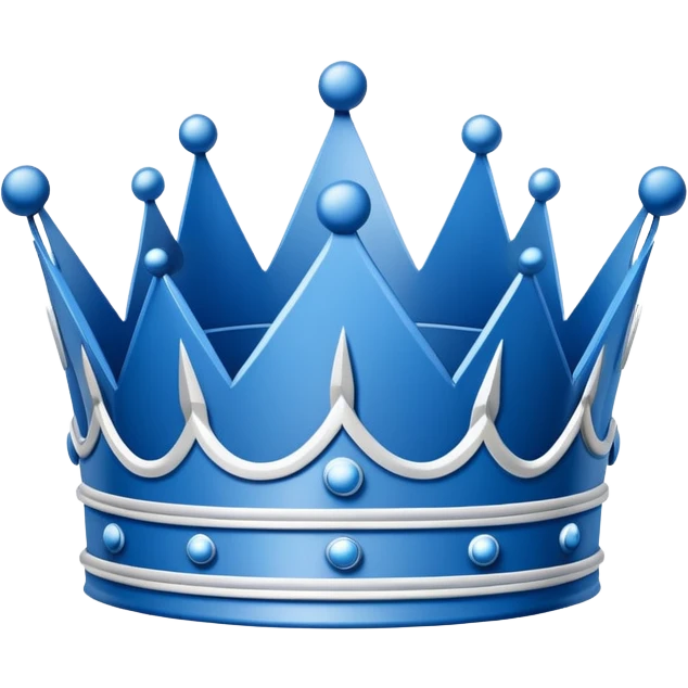 side perspective of a blue blueprint plan with white lines forming a crown sketch emoji