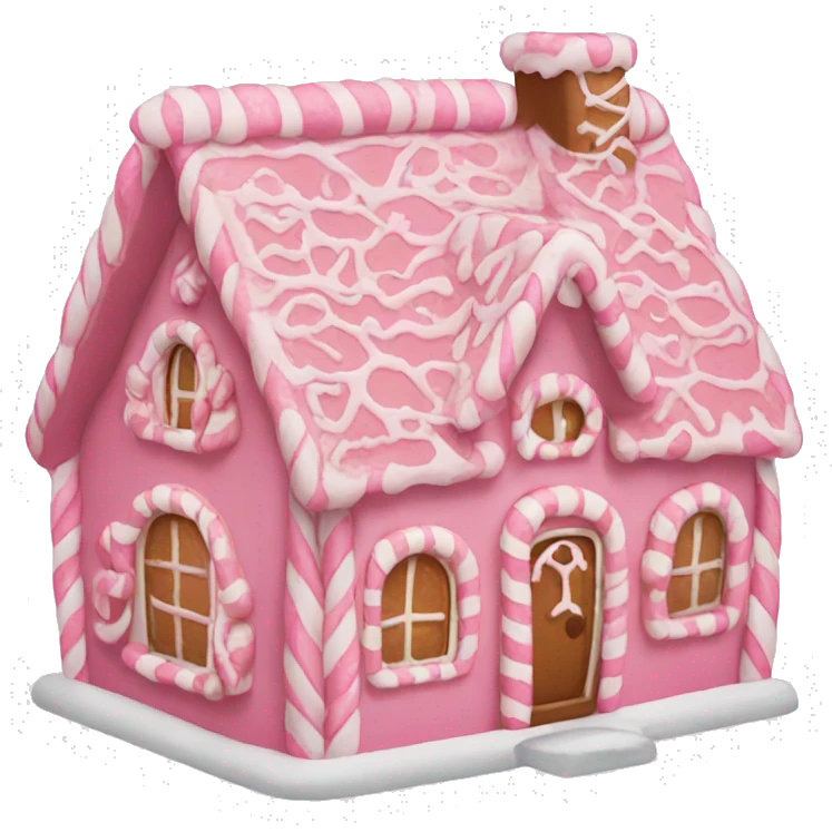 Pink gingerbread house emoji