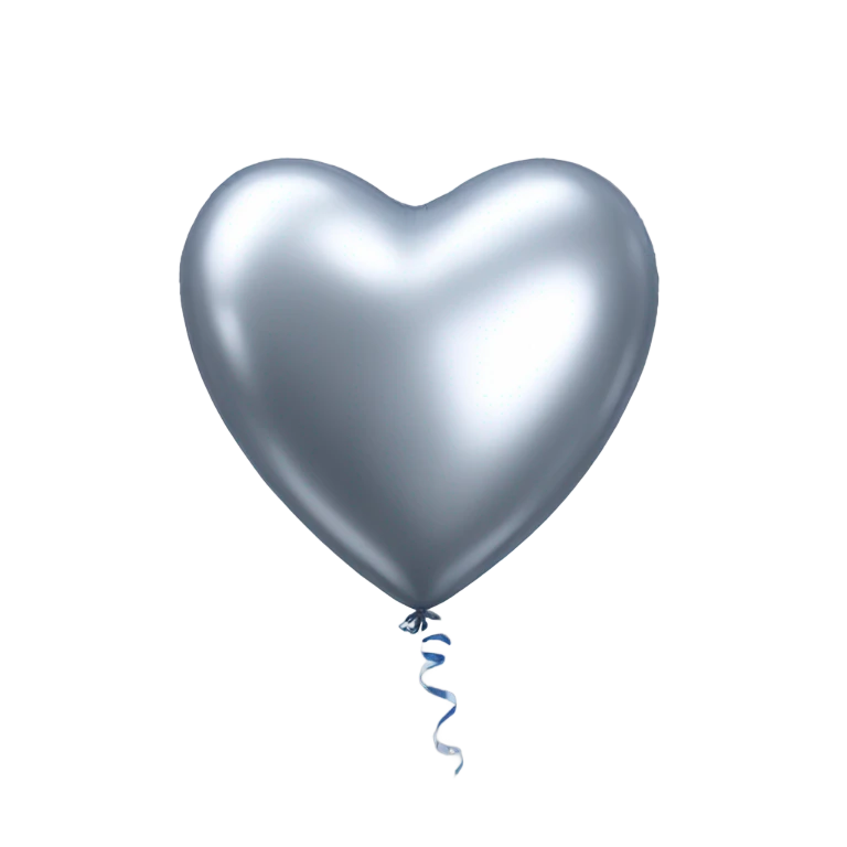 Silver heart balloon emoji